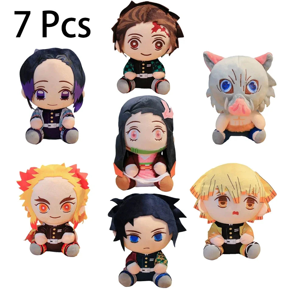 20cm Hot Japan Demon Slayer Plush Dolls Lovely Anime Kimetsu No Yaiba Kamado Tanjirou Nezuko Zenitsu Kyoujurou Toys Kids Gifts