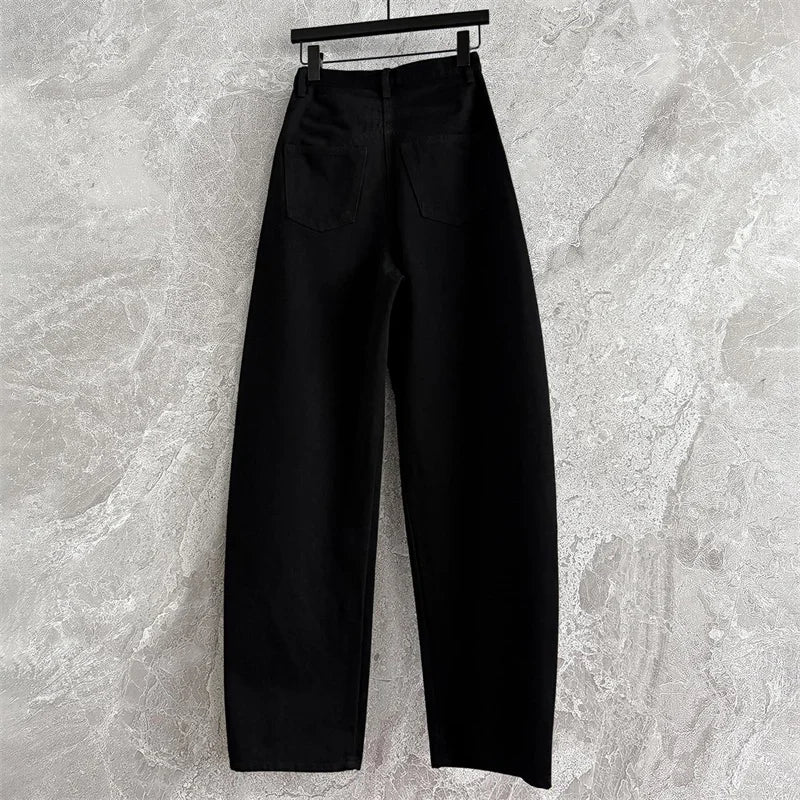 High-Waist Cotton Straight Jeans — Women's Slim Fit