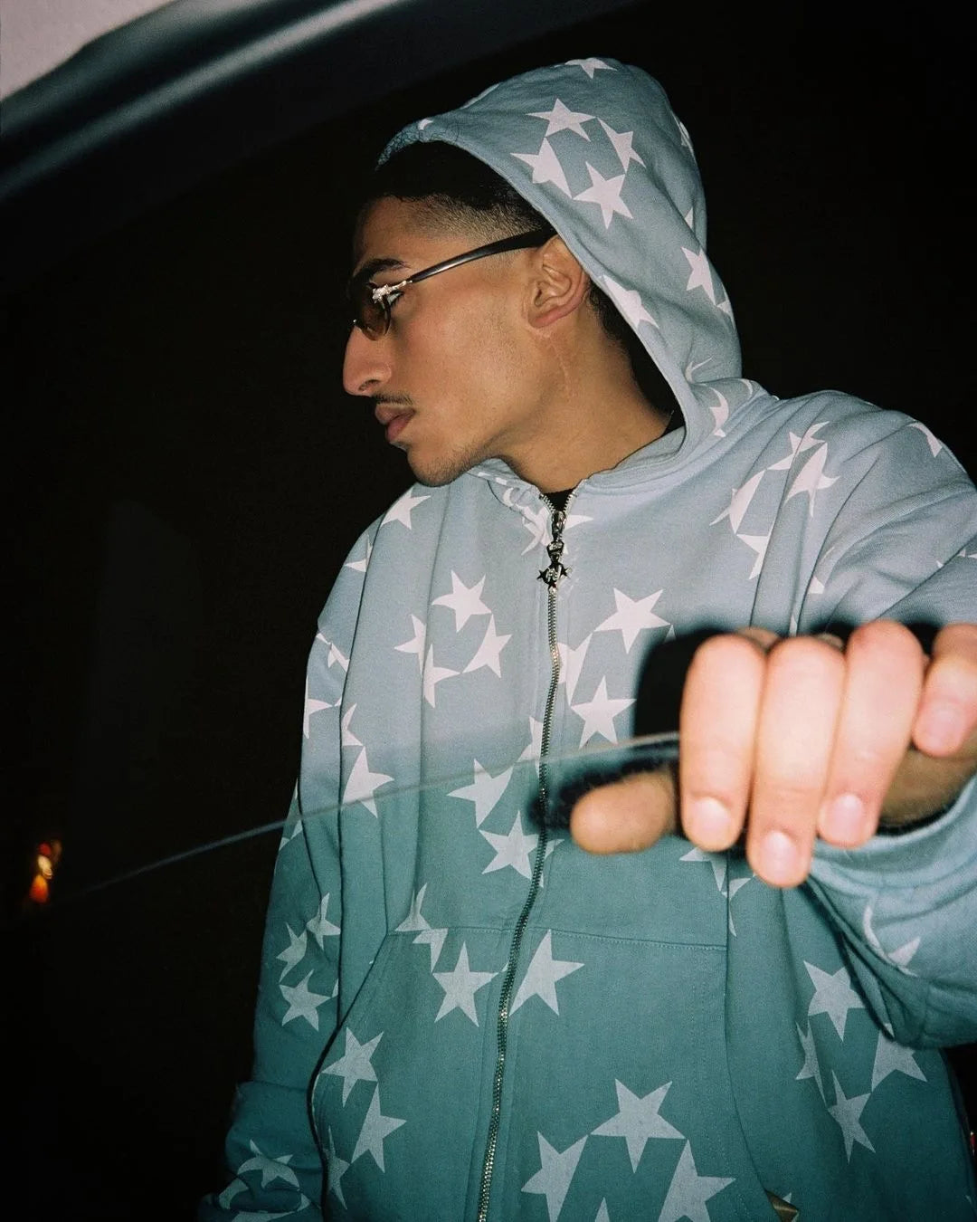 Men’s Y2K Star Print Relaxed Hoodie