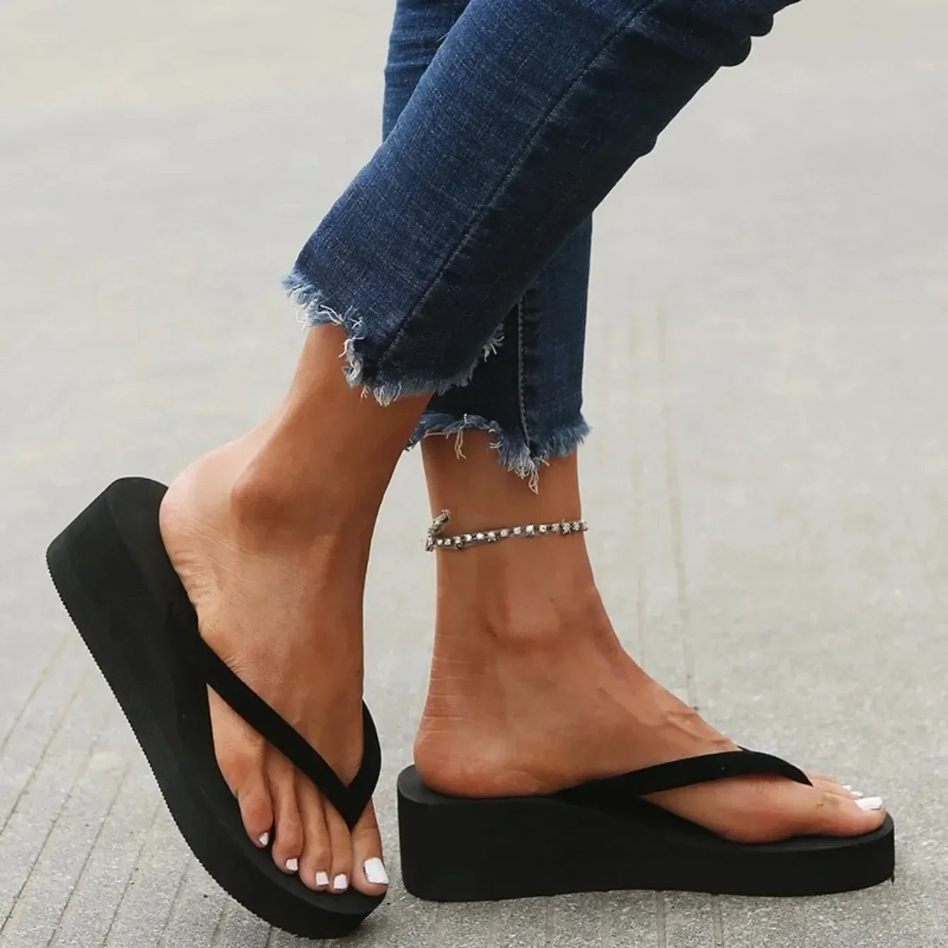 Women's Wedge Platform Slides — EVA Beach & Home Sandals