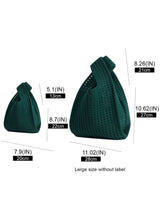 Handmade Knit Handbag Women Mini Shoulder Bag Female Casual Color Wide Stripe Plaid Tote Bag Student Cell Phone Package