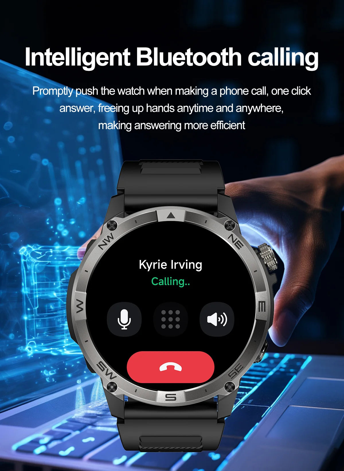 NORTH EDGE GPS Smart Watch – AMOLED, Bluetooth & IP68