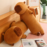 120cm Cartoon Strip Giant Capybara Plush Doll Pillow High Quality Soft Capybara Plush Toy Warm Hug For Girlfriend Birthday Gift