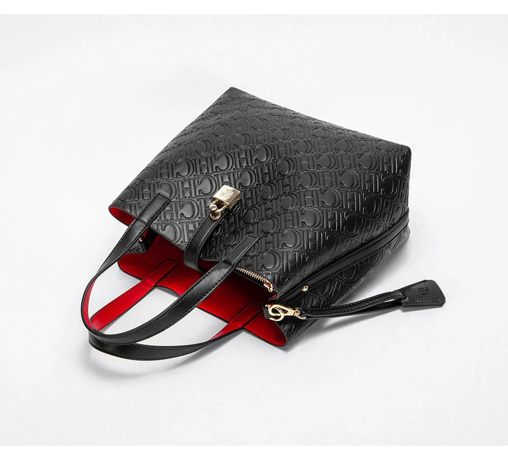 CH Fashion Brand Women's Handbag Large Capacity Casual Diagonal letter Silver Fox Is PU Leather Shoulder Bag