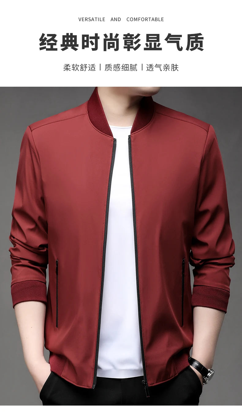 Men’s Classic Baseball Collar Casual Jacket