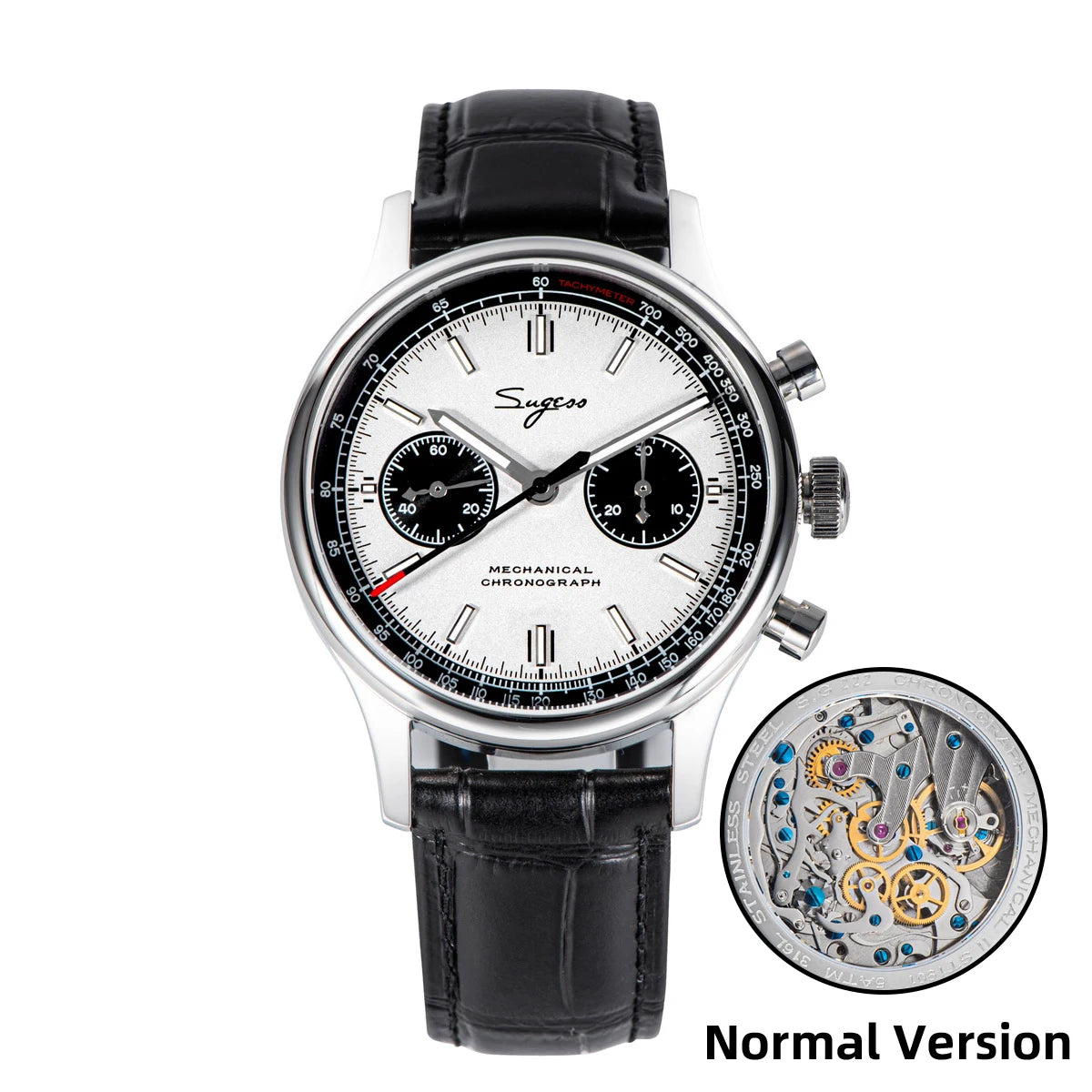 Sugess 40mm Men Army Watch 1963 Pilot Mechanical Panda Wristwatches Sapphire Air Force Chronograph Original ST1901 Movement Gift