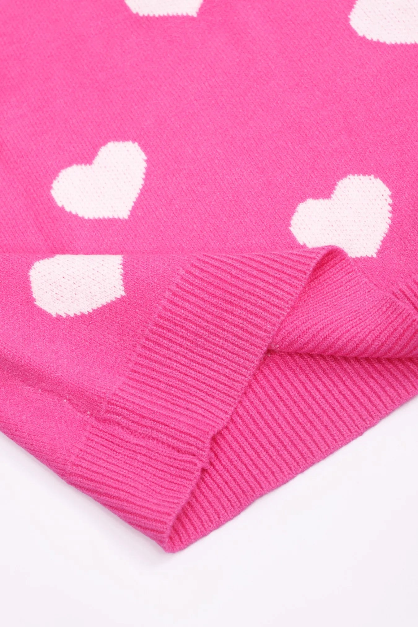 Women's Oversized Fuzzy Heart Knit Pullover Sweater