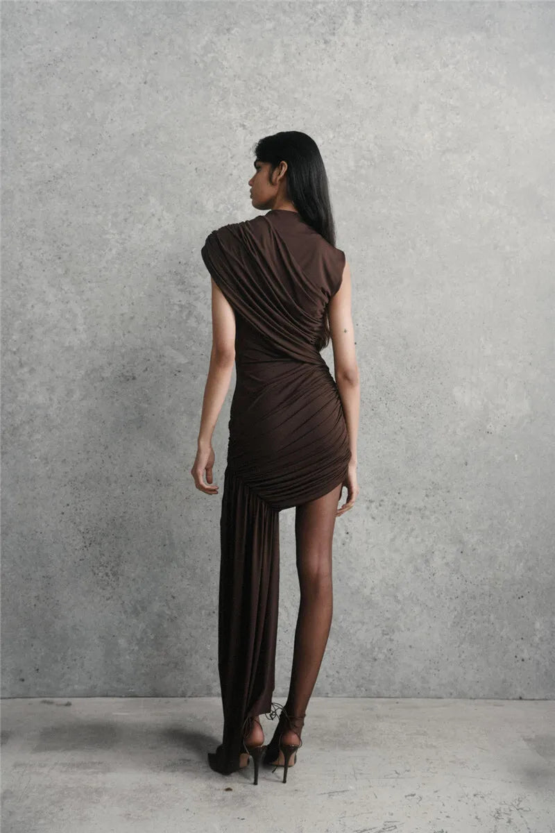 Elegant Ruched Sleeveless Mini Dress