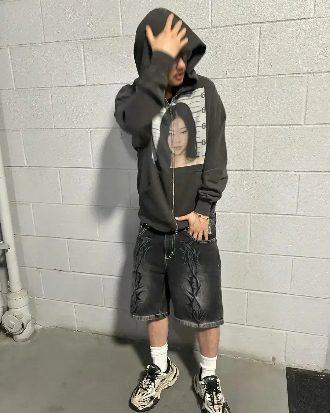 Men's Dollar Print Zip-Up Hoodie