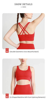 Women's Cross-Back Yoga Sports Bra