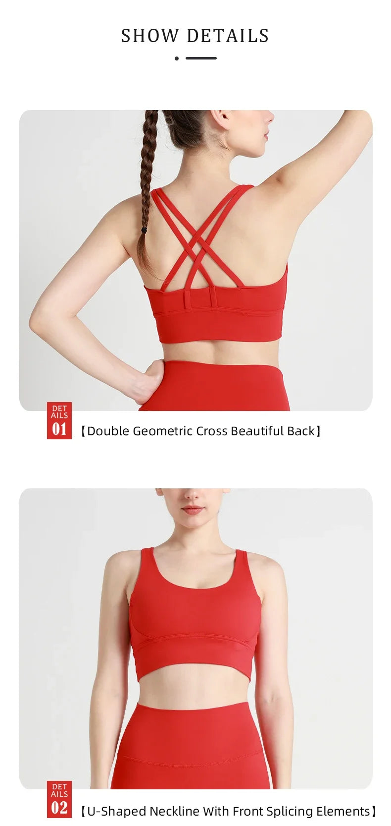 Women's Cross-Back Yoga Sports Bra