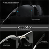 CLLOIO Brand Men's Polarized Sunglasses Aluminum Frame UV400 Anti-Glare Sun Glasses Male Driving Glasses Rimless Oculos De Sol