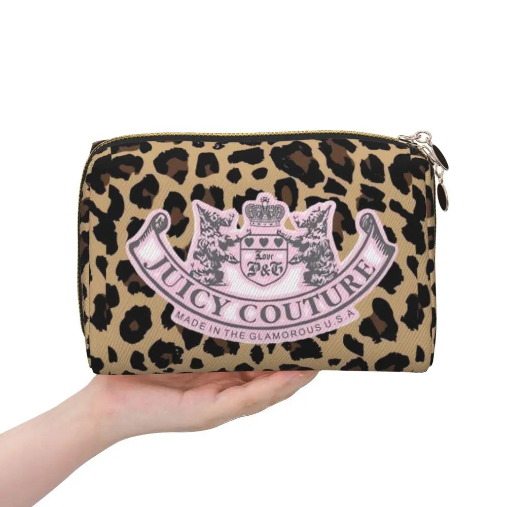 J-Juicy-C-Couture Makeup Bag Zipper Pouch Travel Cosmetic Bags Large Leather Portable Cosmetic Bag for Women