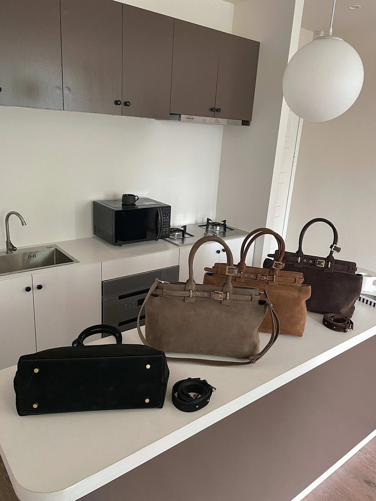 Motingsome 100% Natural Suede Bag Women Tote Luxury Designer Bags Roomy Casual Tote Crossbody Fashionable Handbag and Purses New