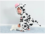 Animal Theme Flannel Baby Romper