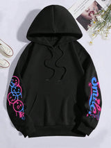 Happy Day Women's Oversized Graffiti Hoodie
