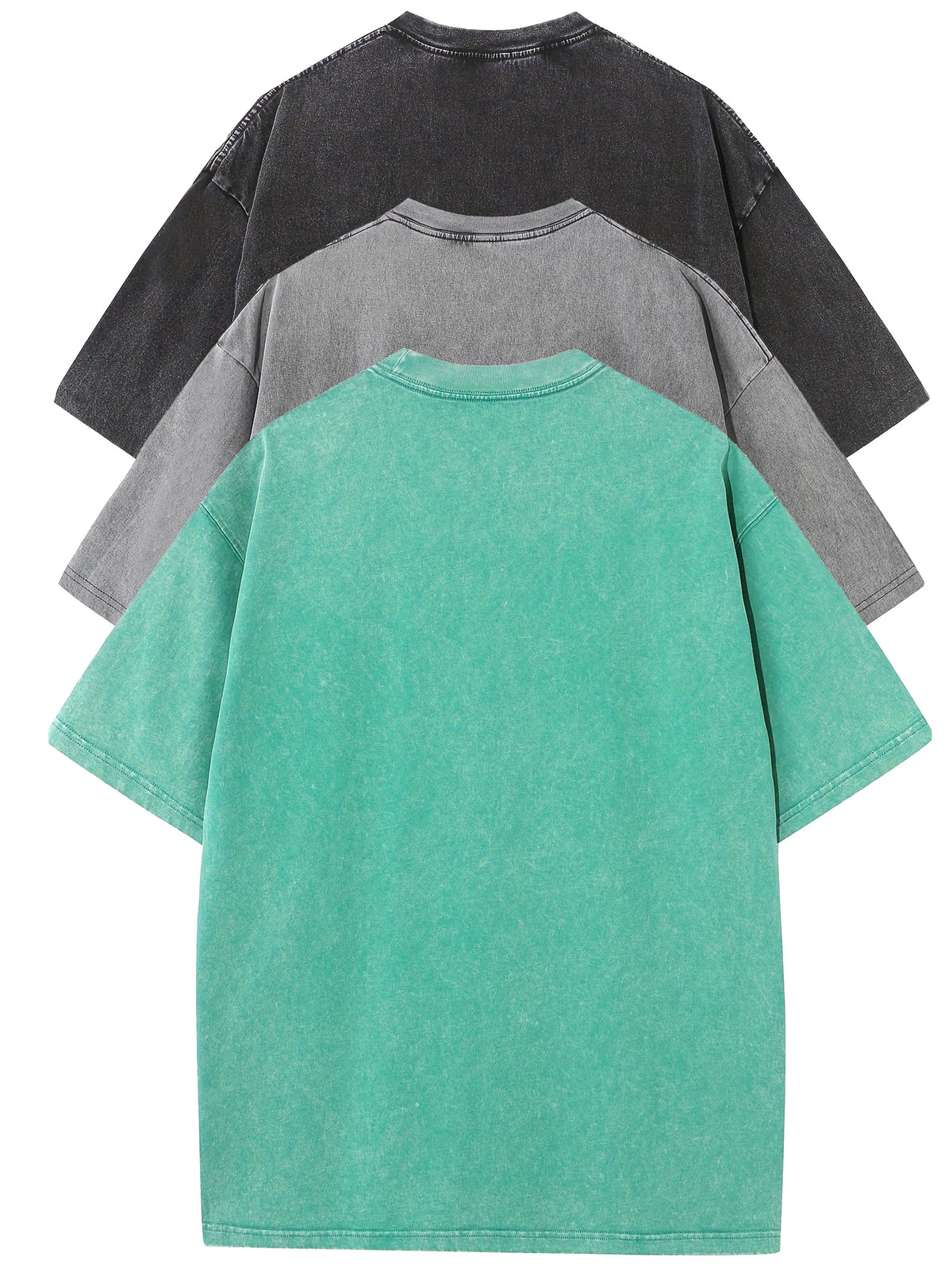 3pcs Men's 100% Cotton Loose-Fit T-Shirts in Solid Colors Casual Short Sleeve Crew Neck Ideal for Summer Outdoor