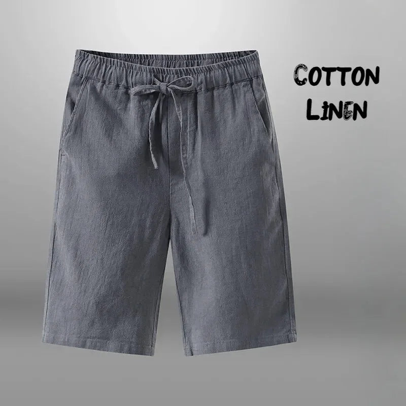Men's Cotton Linen Drawstring Shorts
