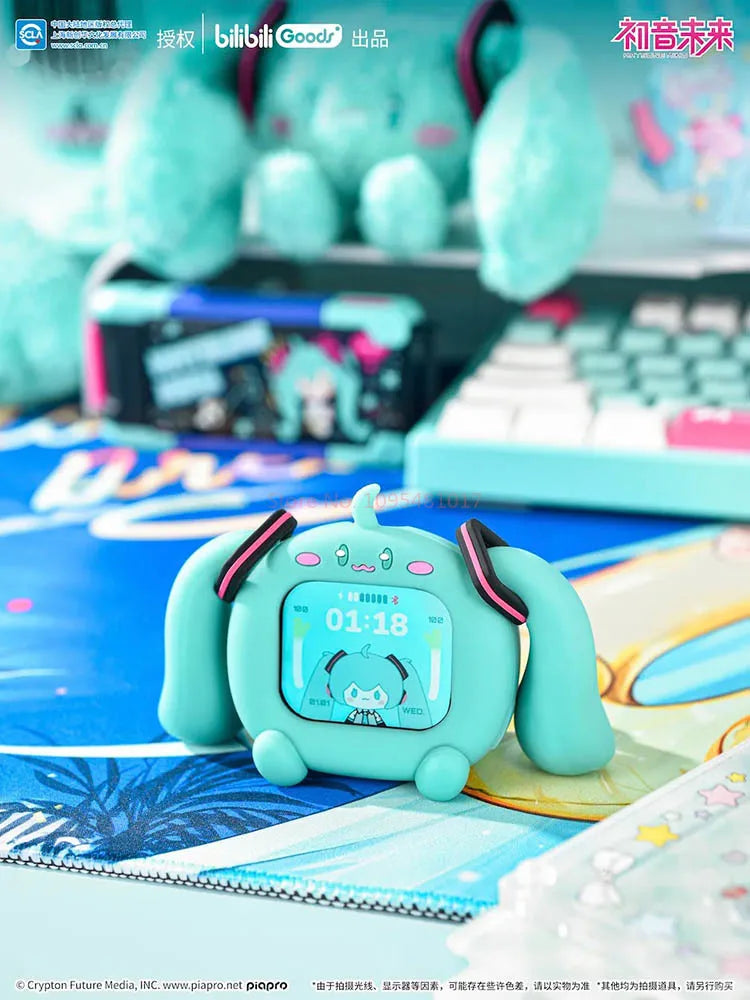 Bilibili Hatsune Miku CUBE FACE LCD Touch Screen TWS Earphones Gift Box Interactive Display Bluetooth Birthday Gift
