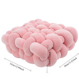 Living Room Soft Plush Knot Cushion,Sofa Pillow Solid Square Hand-Woven Home Throw Pillow,Square Woven Seat Cushion