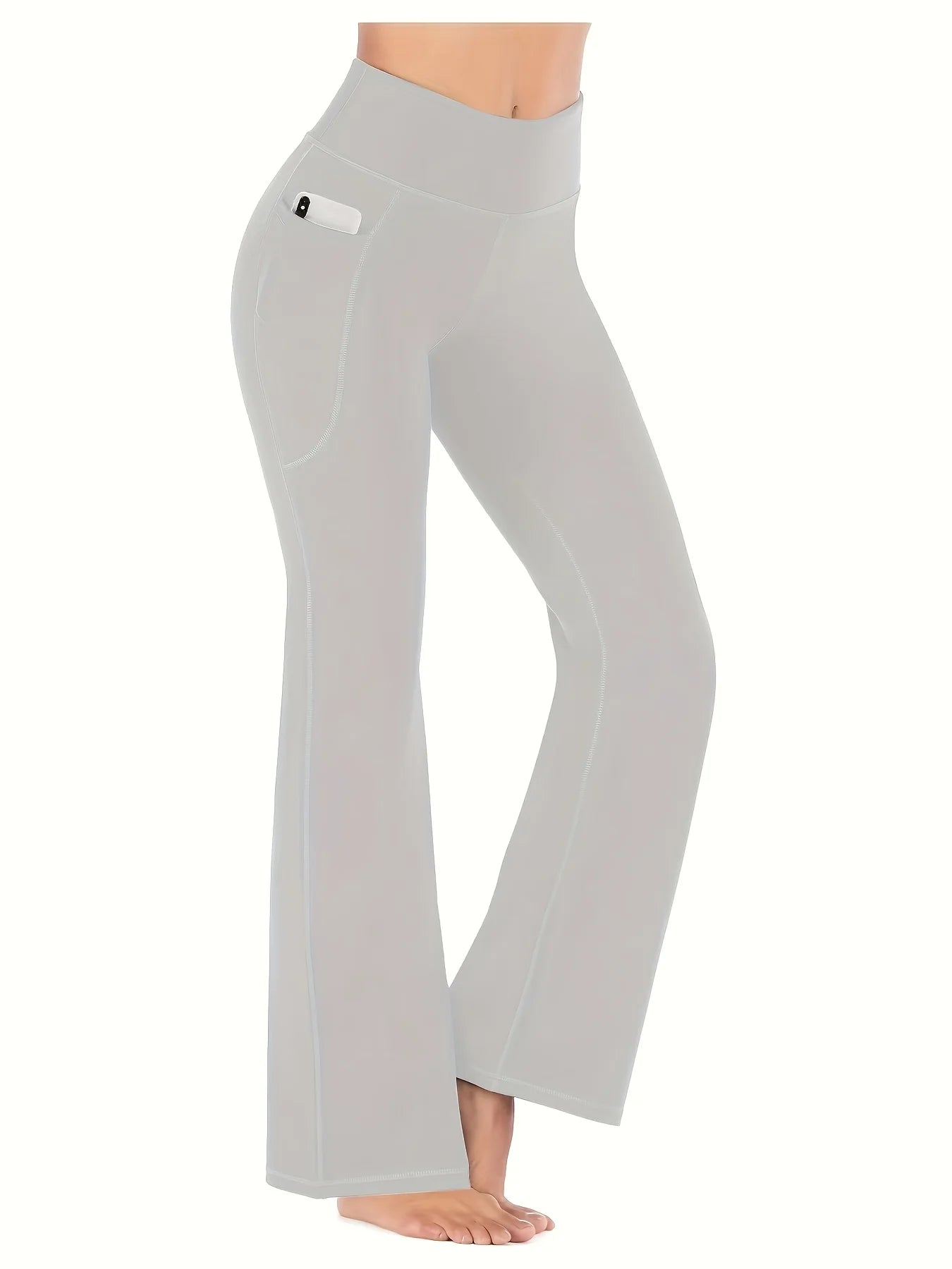 High-Waisted Flare Yoga Pants with Pockets