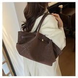 2025 Leopard Print Suede Women Tote Bag with Inner Pocket Underarm Bag Large Capacity Satchel Bag for Work Travel Purses Handbag