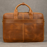 Men Briefcase Genuine Leather Laptop Bag 14 15.6" PC Doctor Lawyer Computer Bag Cowhide Male Briefcase Leather Men Business Bag