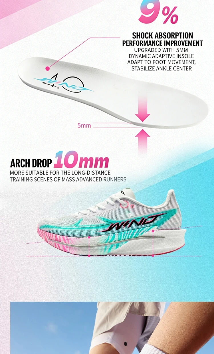 QIAODAN Man Trail Running Shoes 2026 WIND 4 Men's GYM Jogging Sport Shoes Mesh Breathable Athletic Running Sneakers QDB023262298