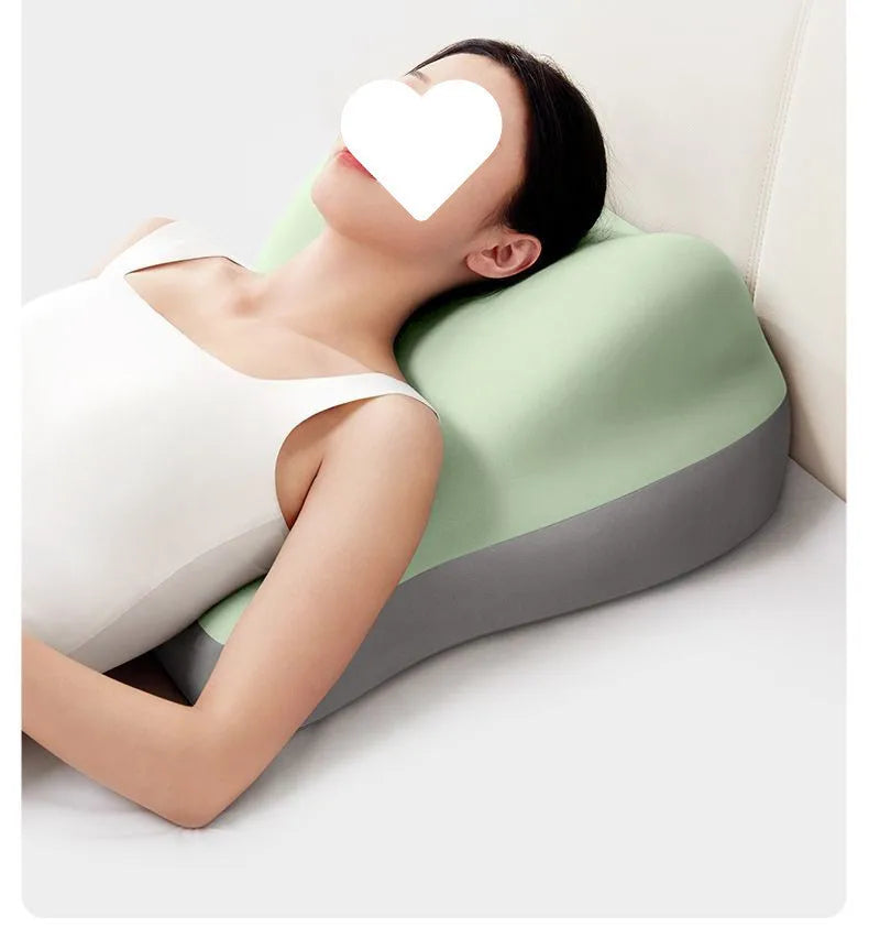 Ergonomic Memory Foam Waist Cushion Green Contoured Tummy Pillow Multi-Functional Support Pillow for Prone Sleep & Reading