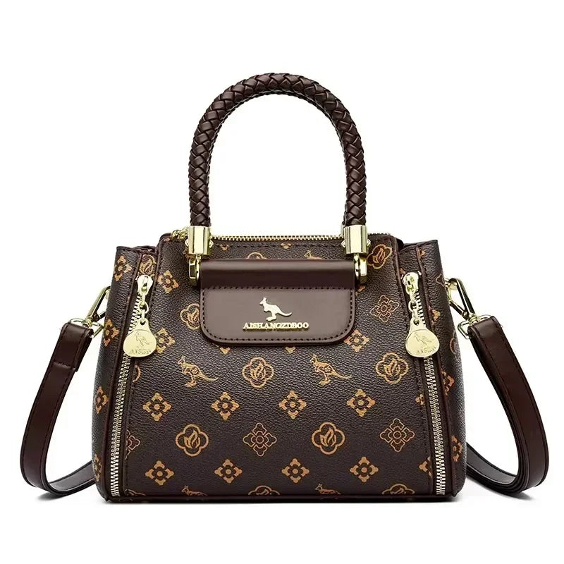 Luxury Handbag Fashion Print Large Capacity Soft Leather Women Shoulder Crossbody Bag Leisure Designer Ladies Purses and Handbag