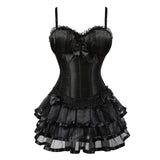 Women's Corset Dress with Straps & Lace | Plus Size Bustier Set