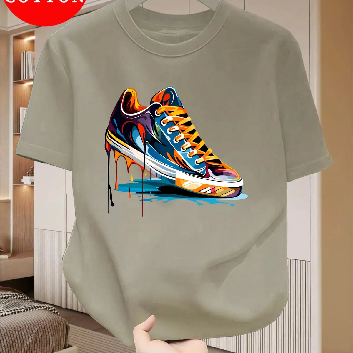Men's Cotton Graffiti Print Relaxed Fit T-Shirt