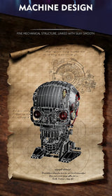 NEW 1099pcs Technical Skull Robot Building Blocks , Gear Linkage ,  Power Motor ,  Desktop Decor Collectible Gift