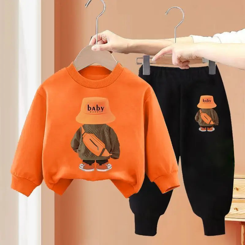 Kids' Bear Print 2-Piece Tracksuit