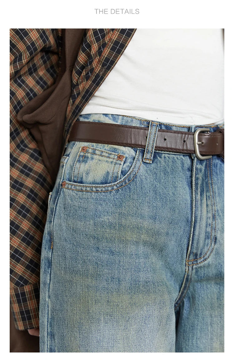 CHIC VEN Retro Women's Jeans Loose Casual  New High Waisted Wide Legs Denim Pant Female Trousers Spring Autumn 2025