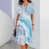 Elegant Graphic Print Midi Dress