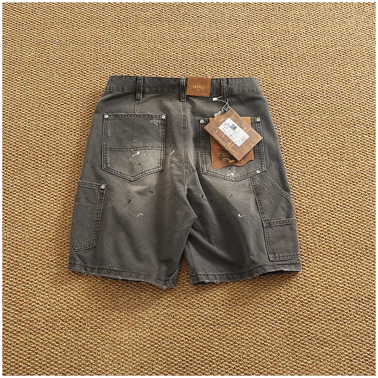 Men's Vintage Washed Cargo Shorts | Textured Cotton