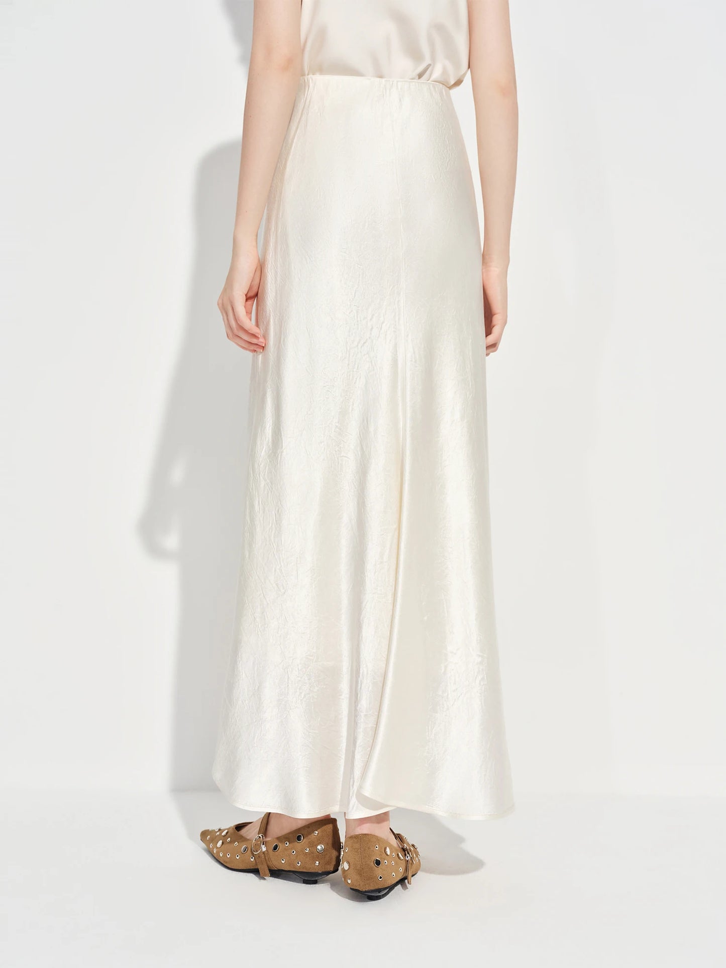 Acetate Trumpet Midi Skirt – Elegant Drape