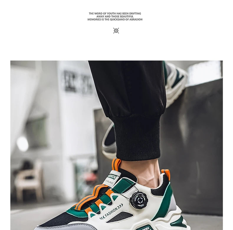 Men's Rotating Buckle Casual Sports Sneakers