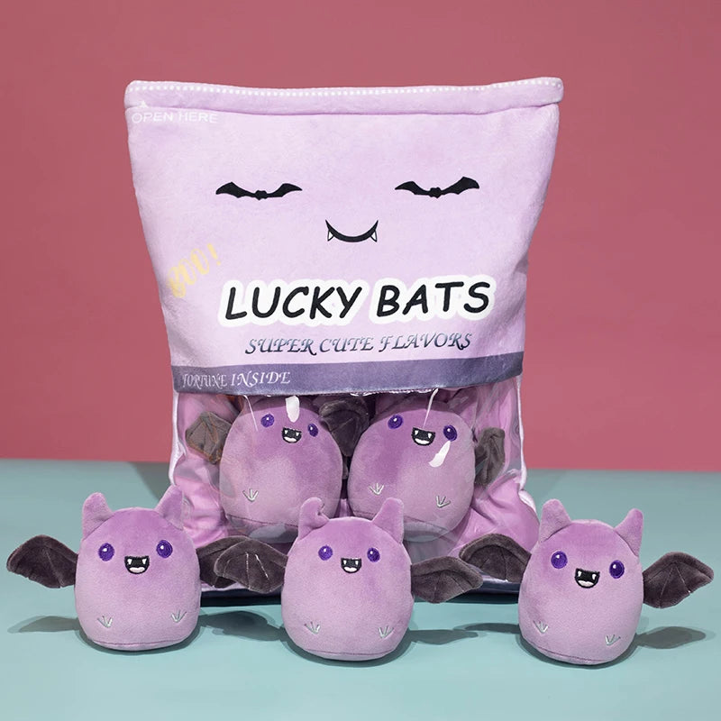 A Bag of Snakes Plush Pillow Cute Boba Tea Cookies Plush Toy Pudding Cake Alien Bat Plushies Hug Pillow Birthday Gift