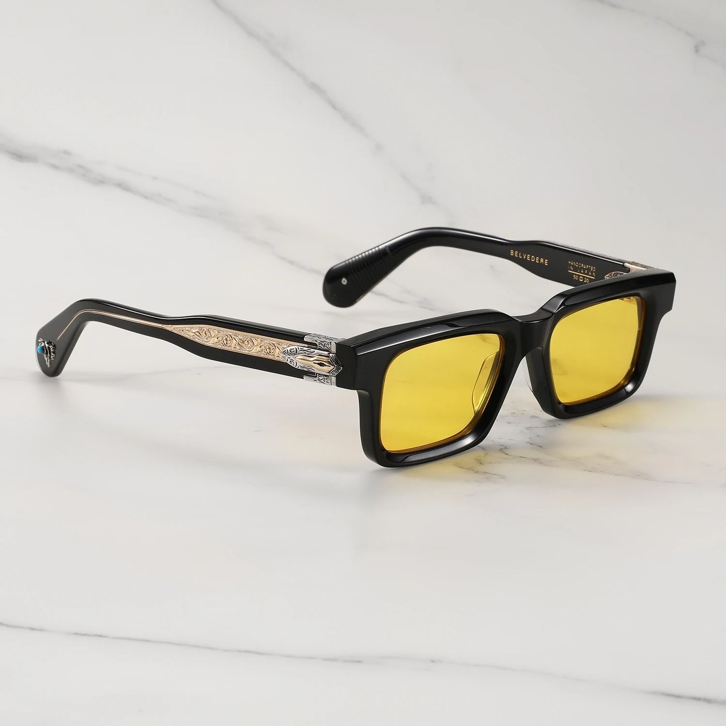 PRILEY Belvedere Vintage Square Sunglasses for Men & Women