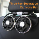 360° Dual Head Car Seat Fan with LED & 3-Speed Control