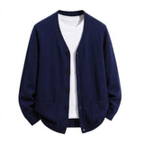 Men’s V-Neck Button Cardigan with Pockets