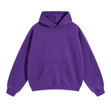 Cotton Baggy Fleece Hoodies for Men Solid Color Plush Pullovers Oversized Hooded Sweatshirt Autumn Winter Thick Clothes Unisex