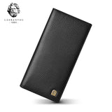 LAORENTOU Long Men's Wallet Soft Ultra-Thin Genuine Leather Wallet With Card Slot Large Capacity Male Purse Wallet Clutch Bag