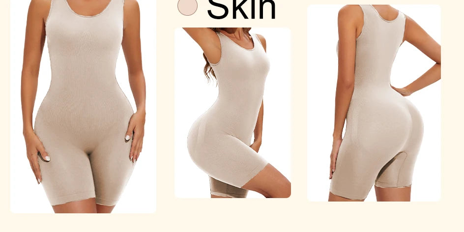 USA-Made Seamless Full Coverage Body Shaper – Firm Control Thigh Slimming Bodysuit