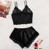 Women’s Plus Size Lace 2-Piece Pajama Set