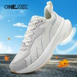 ONEMIX 2025 Winter Training Running Shoes for Men Sport Shoes Leather Warm Wear-resistant Female Jogging Shoes Walking Sneakers