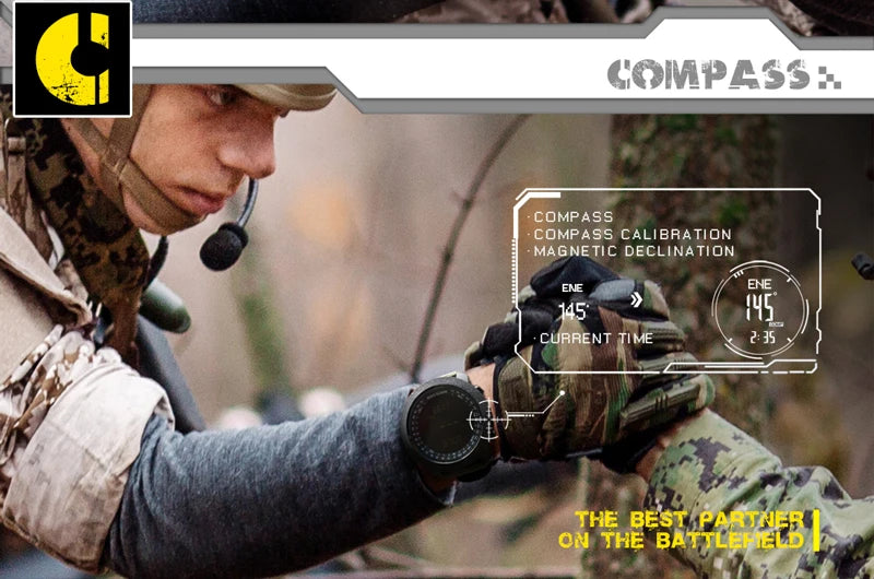 North Edge Men Sports Watches Waterproof 50M LED Digital Watch Men Military Compass Altitude Barometer