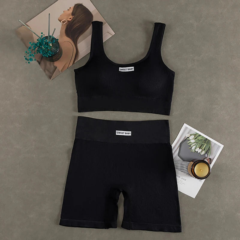 Women’s Deep-V Seamless Yoga Set | USA-Made Premium Workout Suit